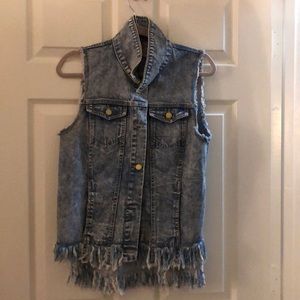 Denim High-Low Vest